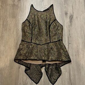 BCBGMaxAzria Gold and Black Textured Fabric